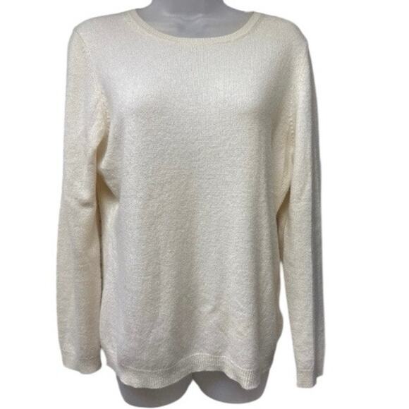Charter Club 100% Cashmere Cream Ivory Sweater Size Medium Soft Crewneck Luxury - Picture 1 of 5